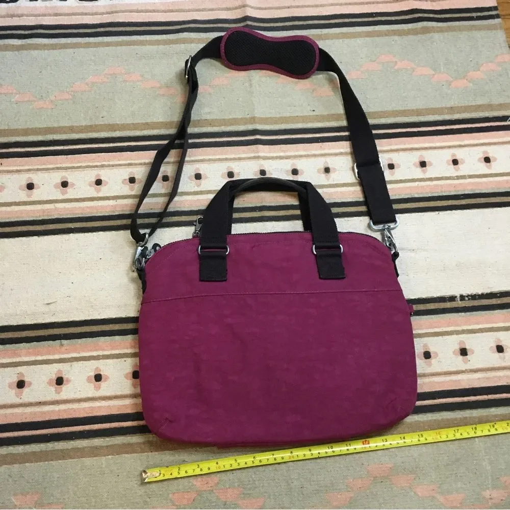 Kipling medium Purple Crossbody zipper bag multi pockets compartment GUC